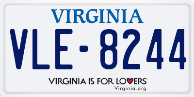VA license plate VLE8244