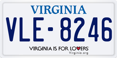 VA license plate VLE8246