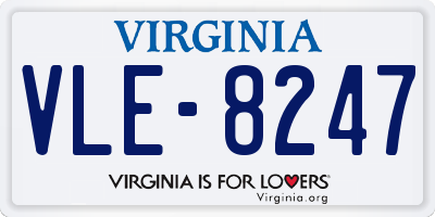 VA license plate VLE8247