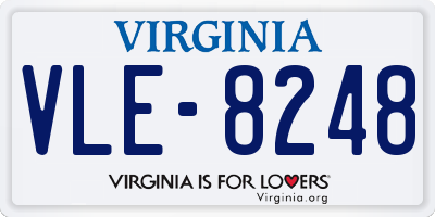VA license plate VLE8248