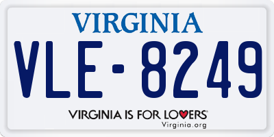 VA license plate VLE8249