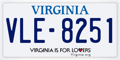 VA license plate VLE8251
