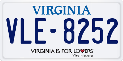 VA license plate VLE8252