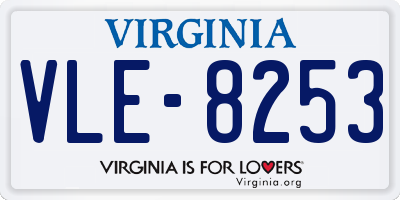 VA license plate VLE8253
