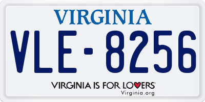 VA license plate VLE8256