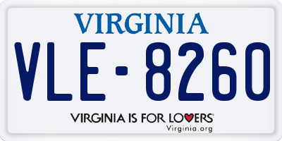 VA license plate VLE8260