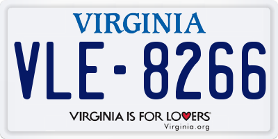 VA license plate VLE8266