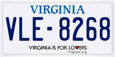VA license plate VLE8268
