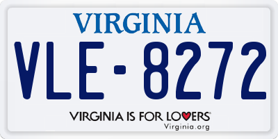 VA license plate VLE8272
