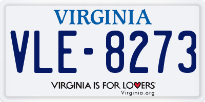 VA license plate VLE8273