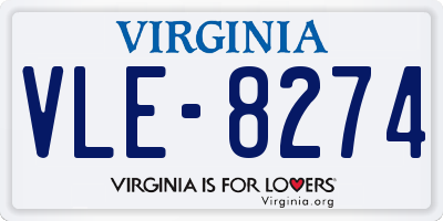 VA license plate VLE8274
