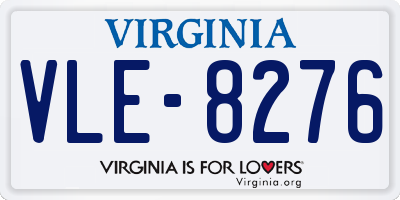 VA license plate VLE8276