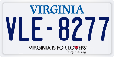 VA license plate VLE8277