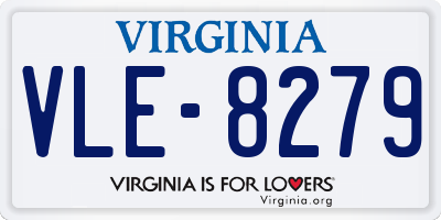 VA license plate VLE8279