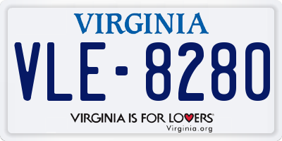 VA license plate VLE8280