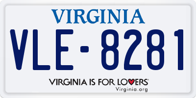 VA license plate VLE8281