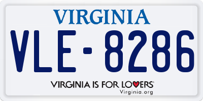 VA license plate VLE8286