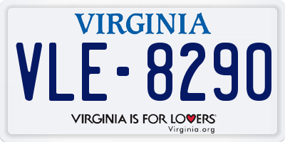 VA license plate VLE8290