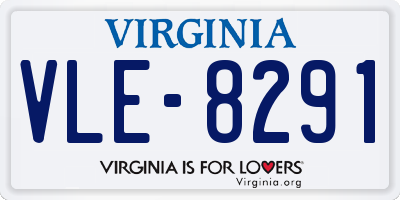 VA license plate VLE8291