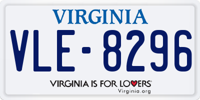 VA license plate VLE8296