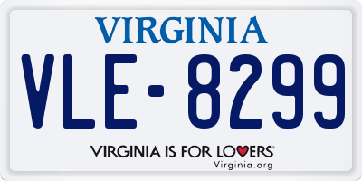 VA license plate VLE8299