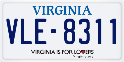 VA license plate VLE8311