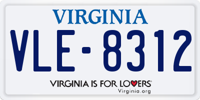 VA license plate VLE8312