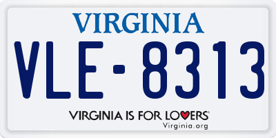 VA license plate VLE8313