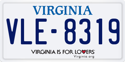VA license plate VLE8319