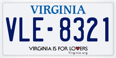 VA license plate VLE8321