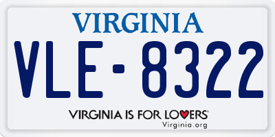 VA license plate VLE8322