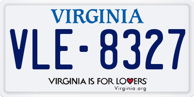 VA license plate VLE8327