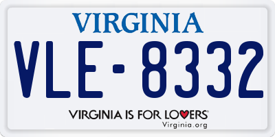 VA license plate VLE8332
