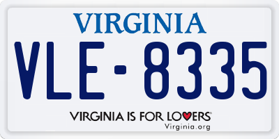 VA license plate VLE8335