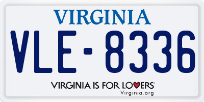 VA license plate VLE8336