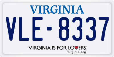 VA license plate VLE8337