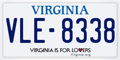 VA license plate VLE8338