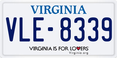 VA license plate VLE8339