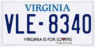 VA license plate VLE8340