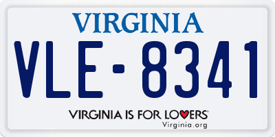 VA license plate VLE8341