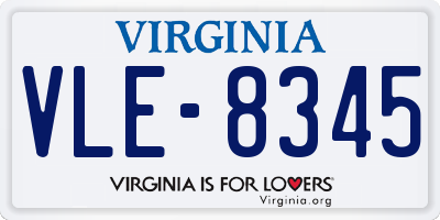 VA license plate VLE8345