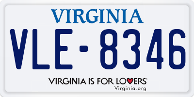VA license plate VLE8346
