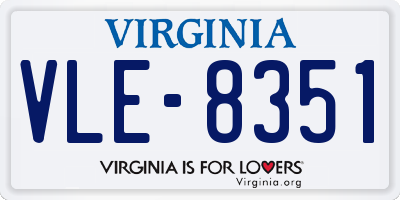 VA license plate VLE8351