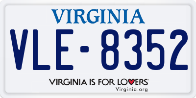 VA license plate VLE8352