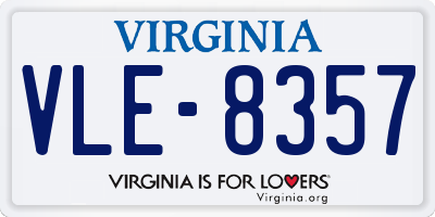 VA license plate VLE8357