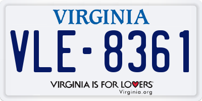VA license plate VLE8361