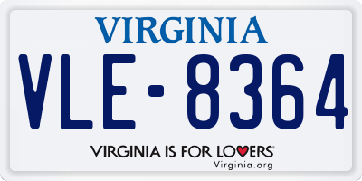 VA license plate VLE8364