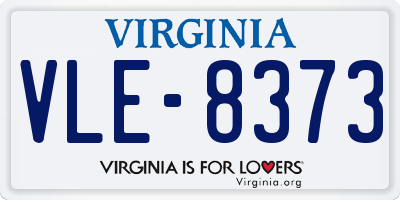 VA license plate VLE8373