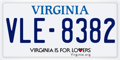 VA license plate VLE8382