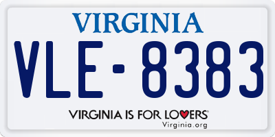 VA license plate VLE8383